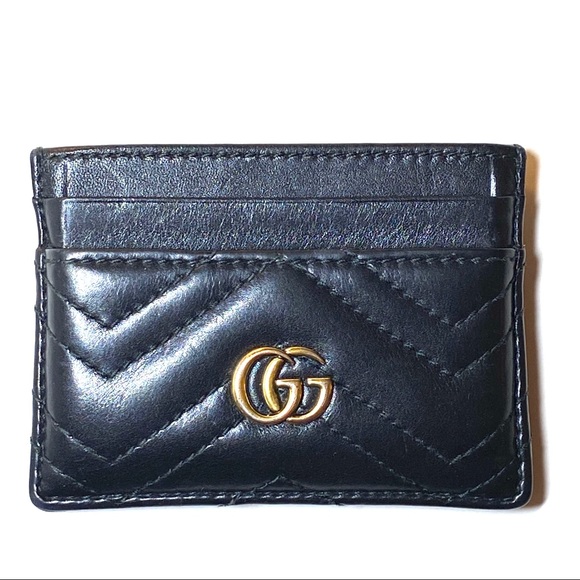 Gucci Handbags - Gucci Marmont Card Holder Case Wallet Black